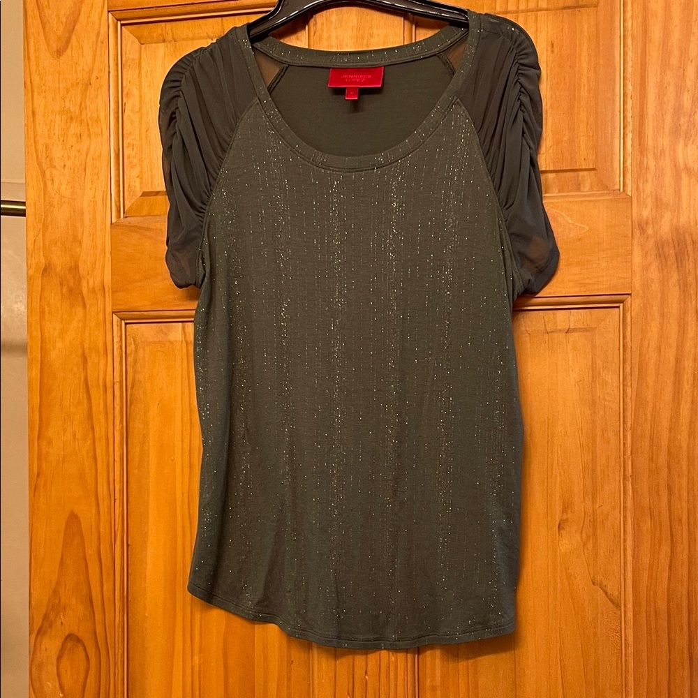 Jennifer Lopez Olive Green Blouse